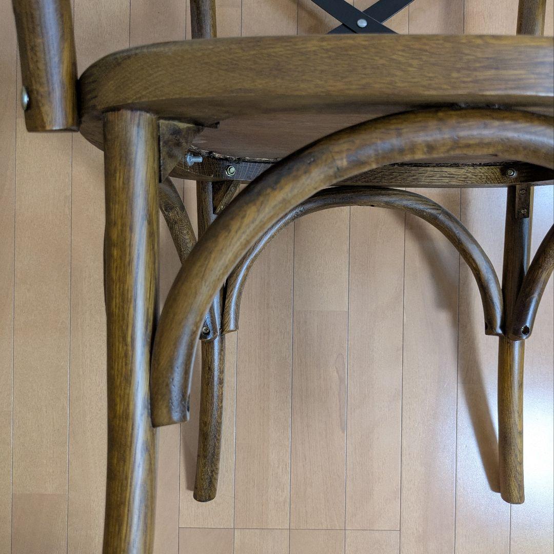 クロスバック ダイニングチェア アームチェア 椅子ダークブラウン籐 関家具③