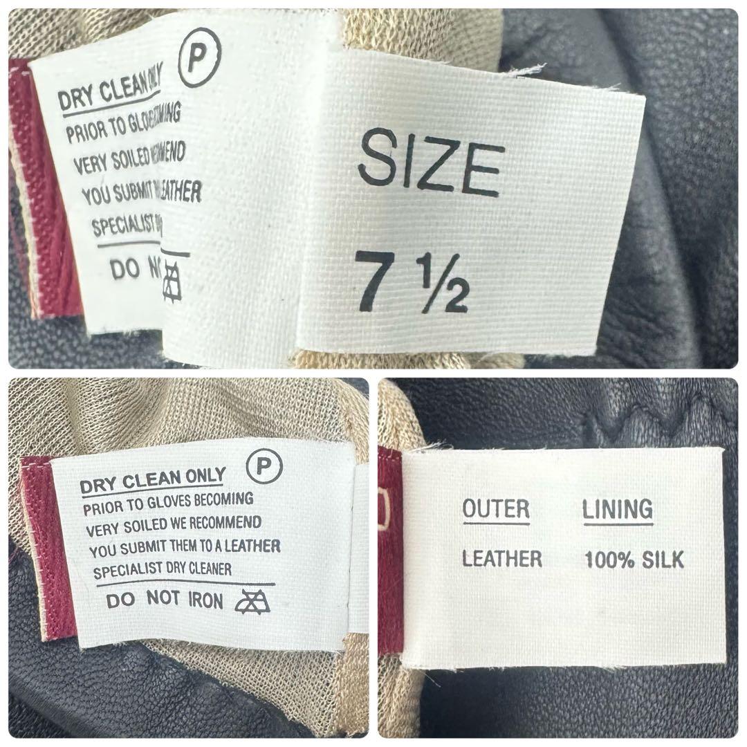 DENTS デンツ レザーグローブ 手袋 シルク ブラック系 防寒具 レディース