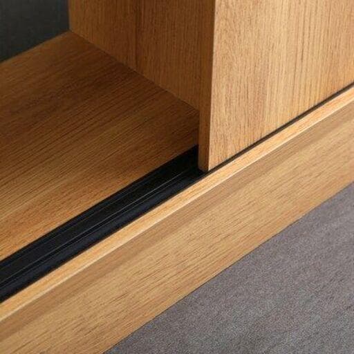 カウンター下　薄型　引き戸収納　木製　スライド扉　収納キャビネット