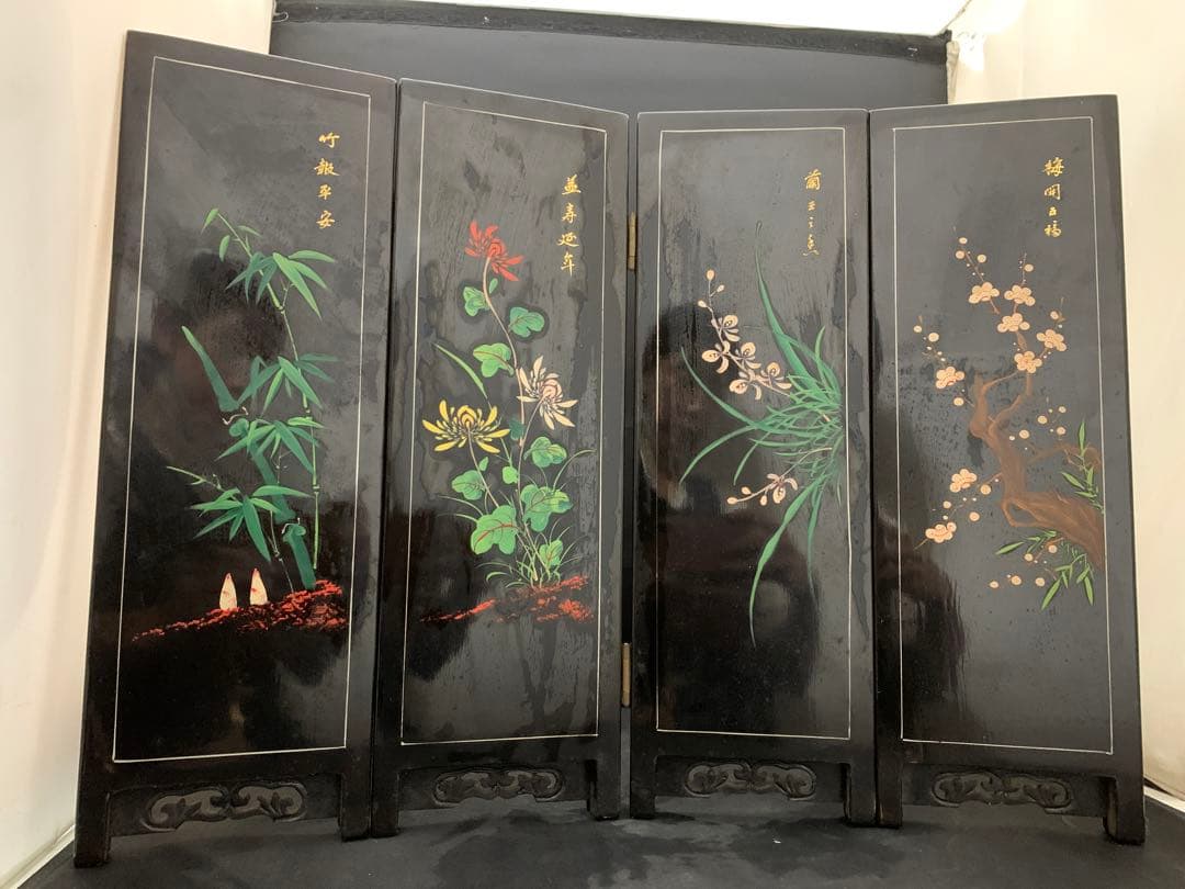 中国　ミニ屏風　ついたて　衝立