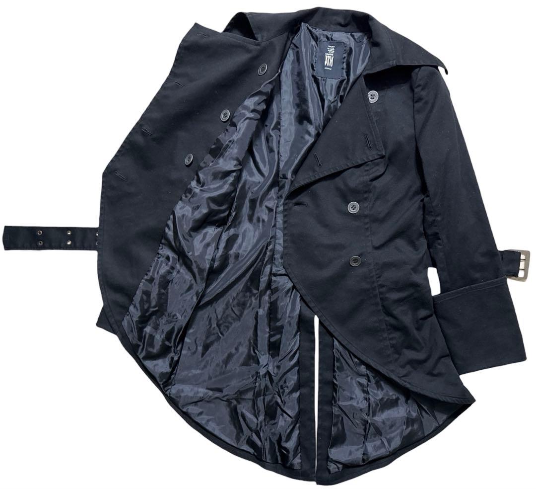 d*7様 ブラックピースナウ 燕尾 ダブルブレスト ダブルコート コート ベルト