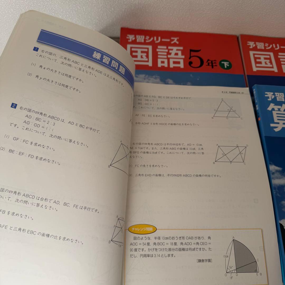 ￼中学受験 四谷大塚 5年生 予習シリーズ 演習問題 春期夏期講習 ￼21冊