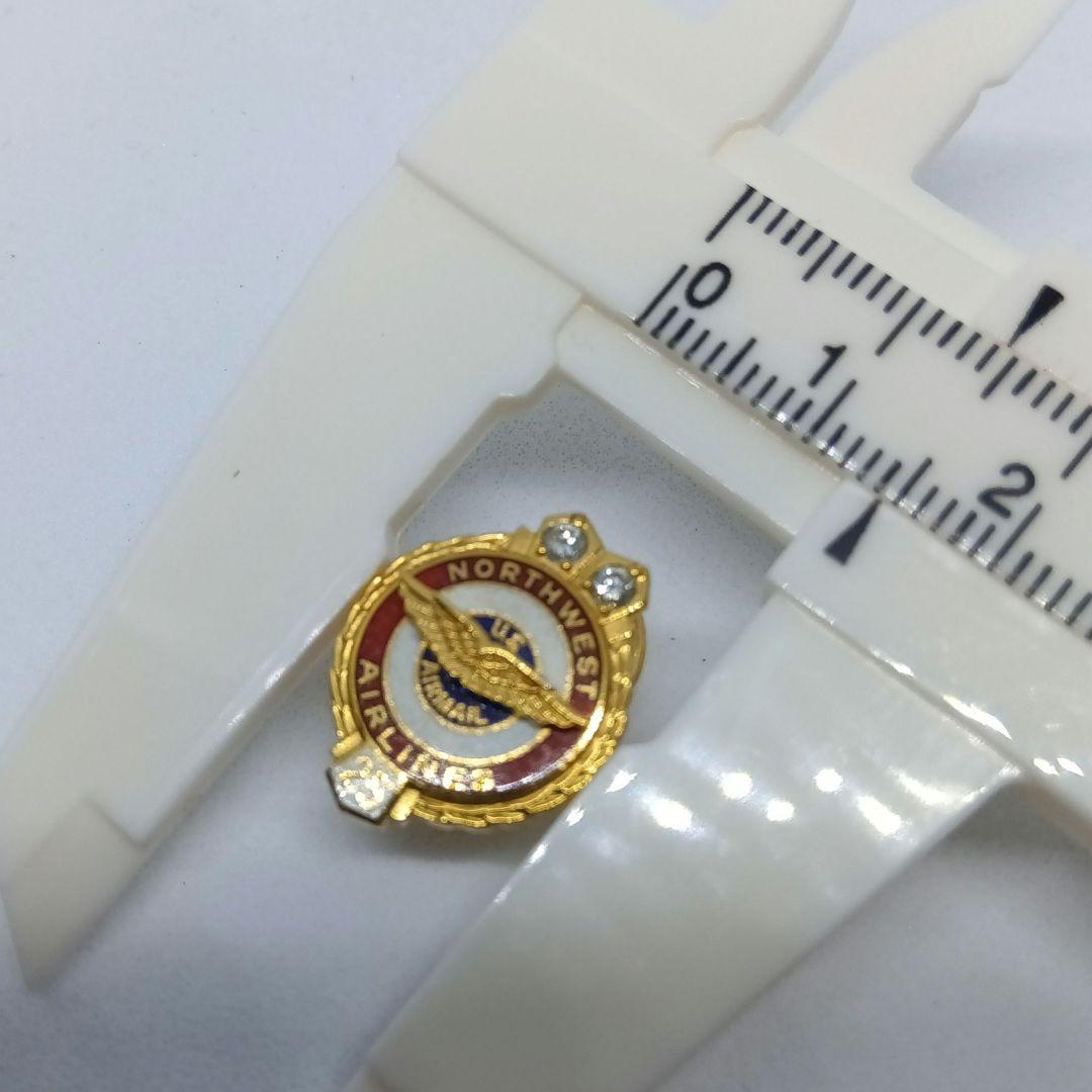 ノースウエスト航空 勤続25年記念バッジ　10K刻印 メレダイヤモンド