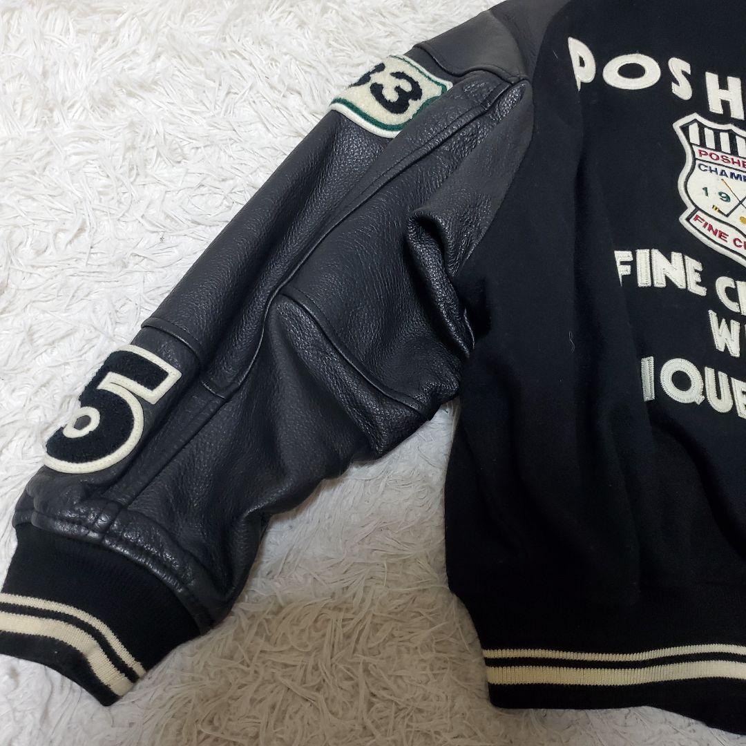 美品 POSH BOY フルデコ レザー袖 スタジャン 裏地 キルティング