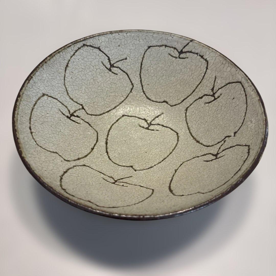 楠田純子　りんご柄　6寸鉢