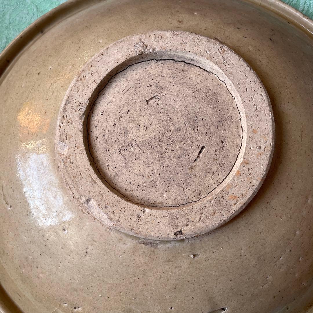 江戸時代　古瀬戸　山水図　松に東屋（あずまや）」図　石皿