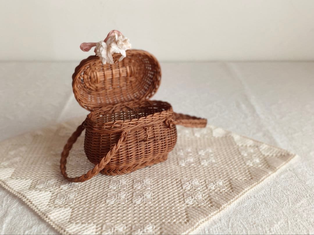 【プップさま】antique doll panier ❀ 小さなバスケット カゴ