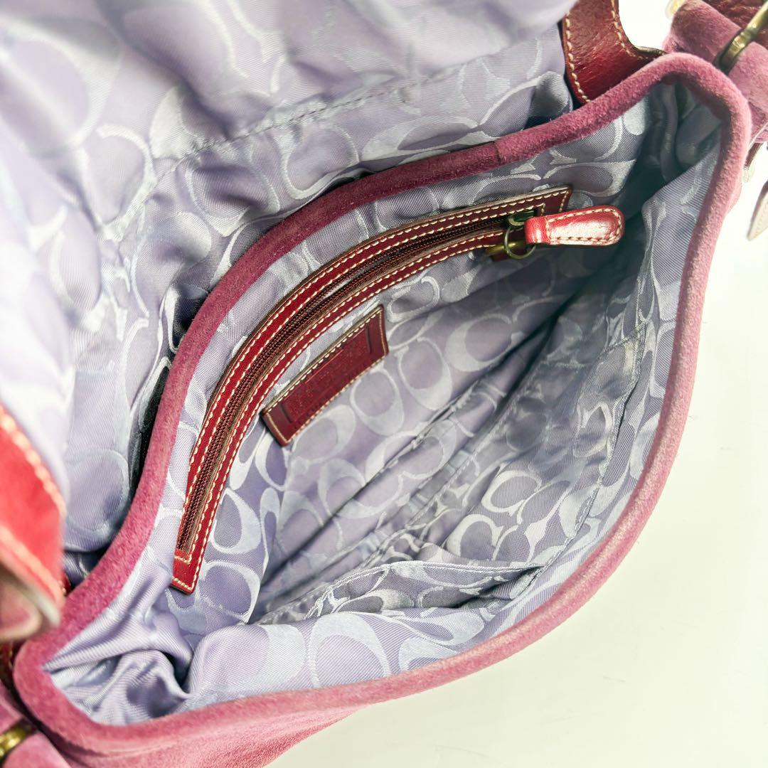 コーチ　ショルダーバッグ ソーホー　Y2K スエード 濃いめのピンク