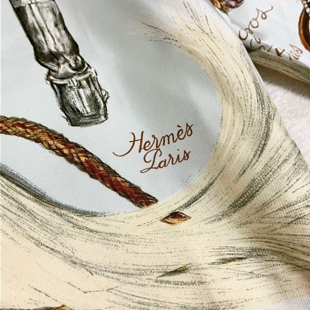 ★美品★エルメス　シルクシャツ　シルクブラウス　40 ブーツ柄 馬具柄