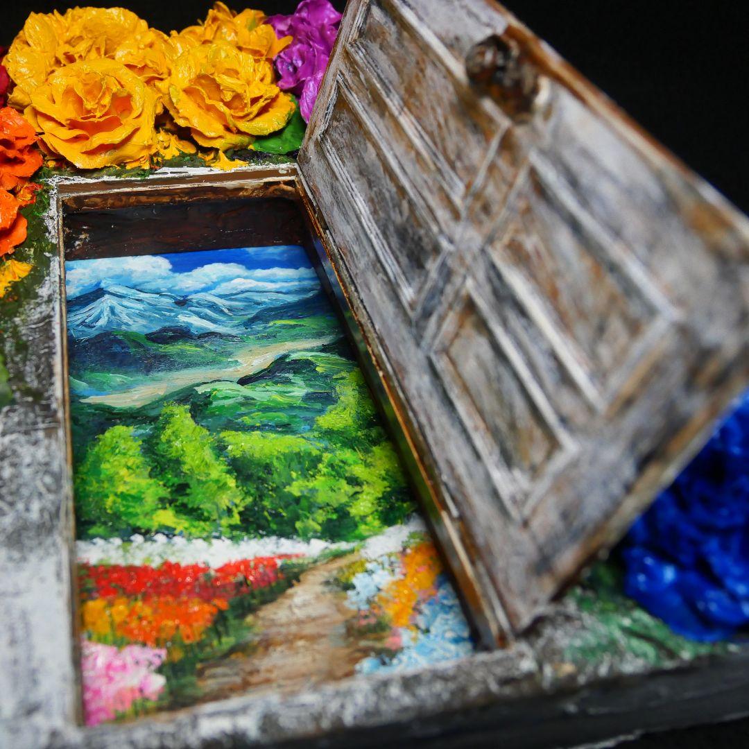 油絵 油彩 油彩画 絵 絵画【扉の先の世界】