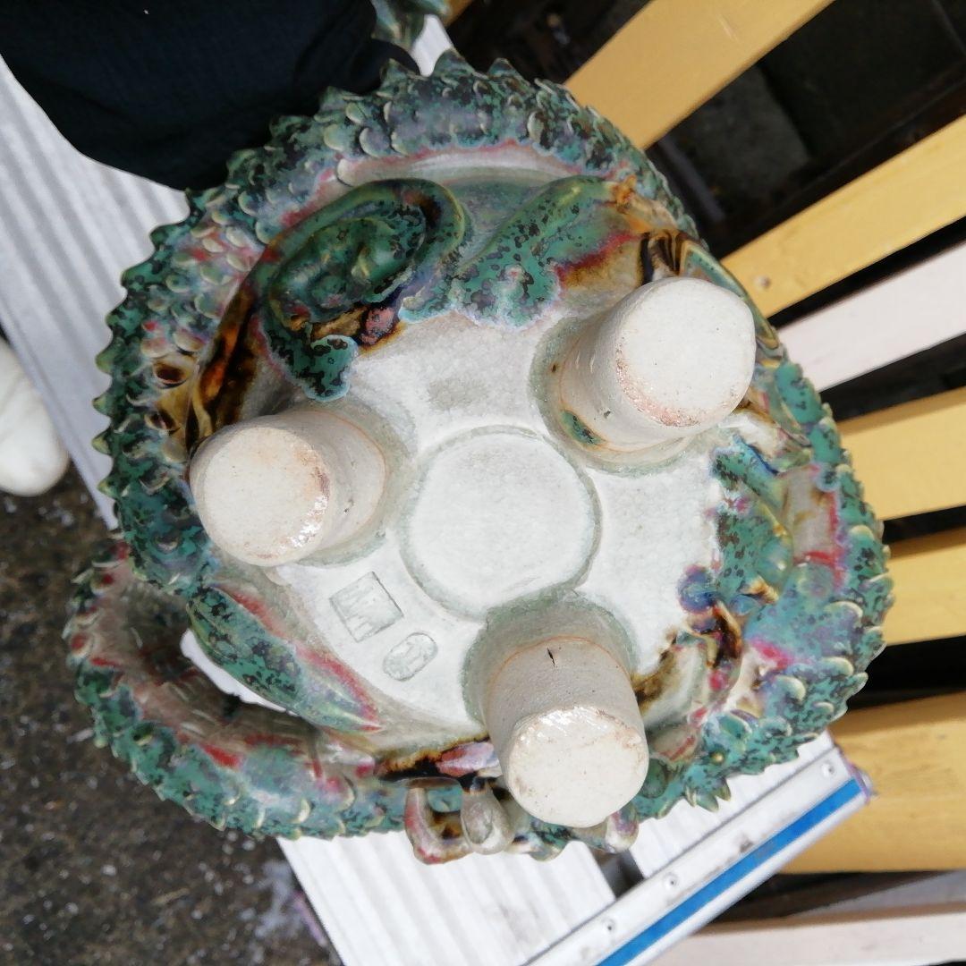 山岡徹山龍登窯香呂の陶器彫刻 装飾品、上野焼香春焼き工芸品、華道仏教、お寺、骨董