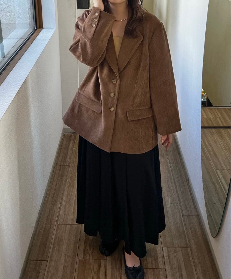 【新品】OLUN きりまる　ルーズベーシックモールジャケット　ブラウン　S