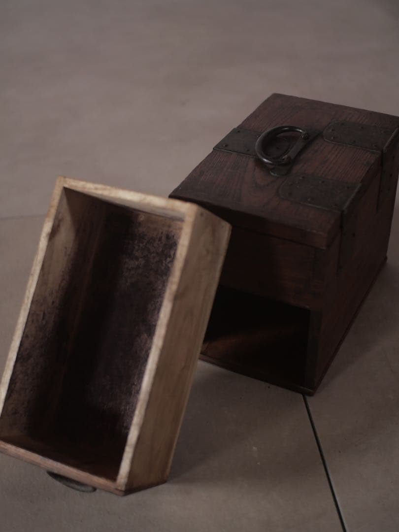 印鑑箱　木箱　小物収納　薬箱　箱　古家具　古道具　アンティーク　昭和レトロ