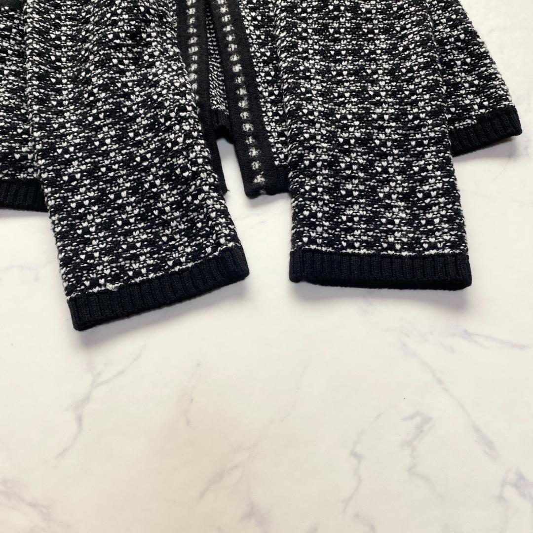 theory luxe 23AW ニットジャケット ツイード 白 黒38