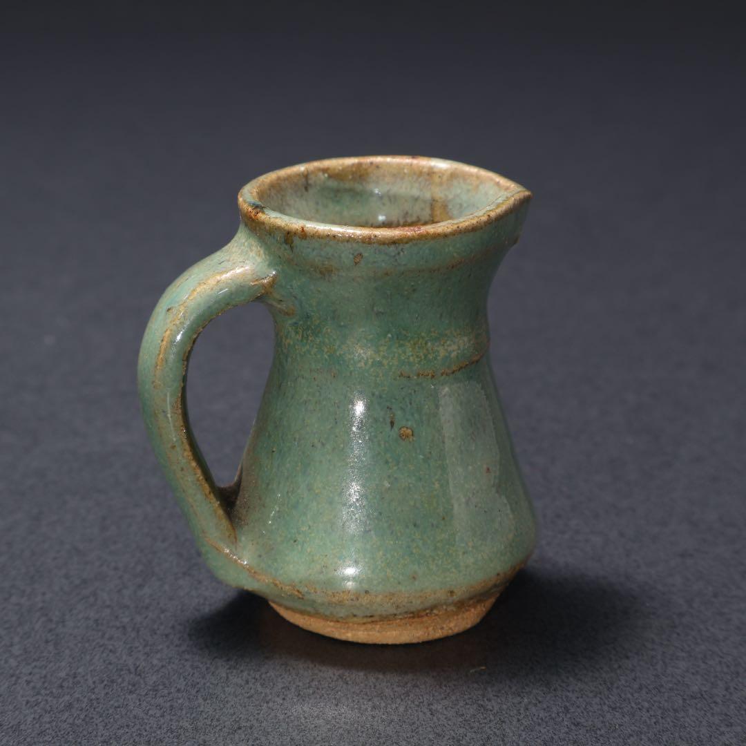 浜田庄司　青釉ミルクピッチャー　人間国宝　R1611K3