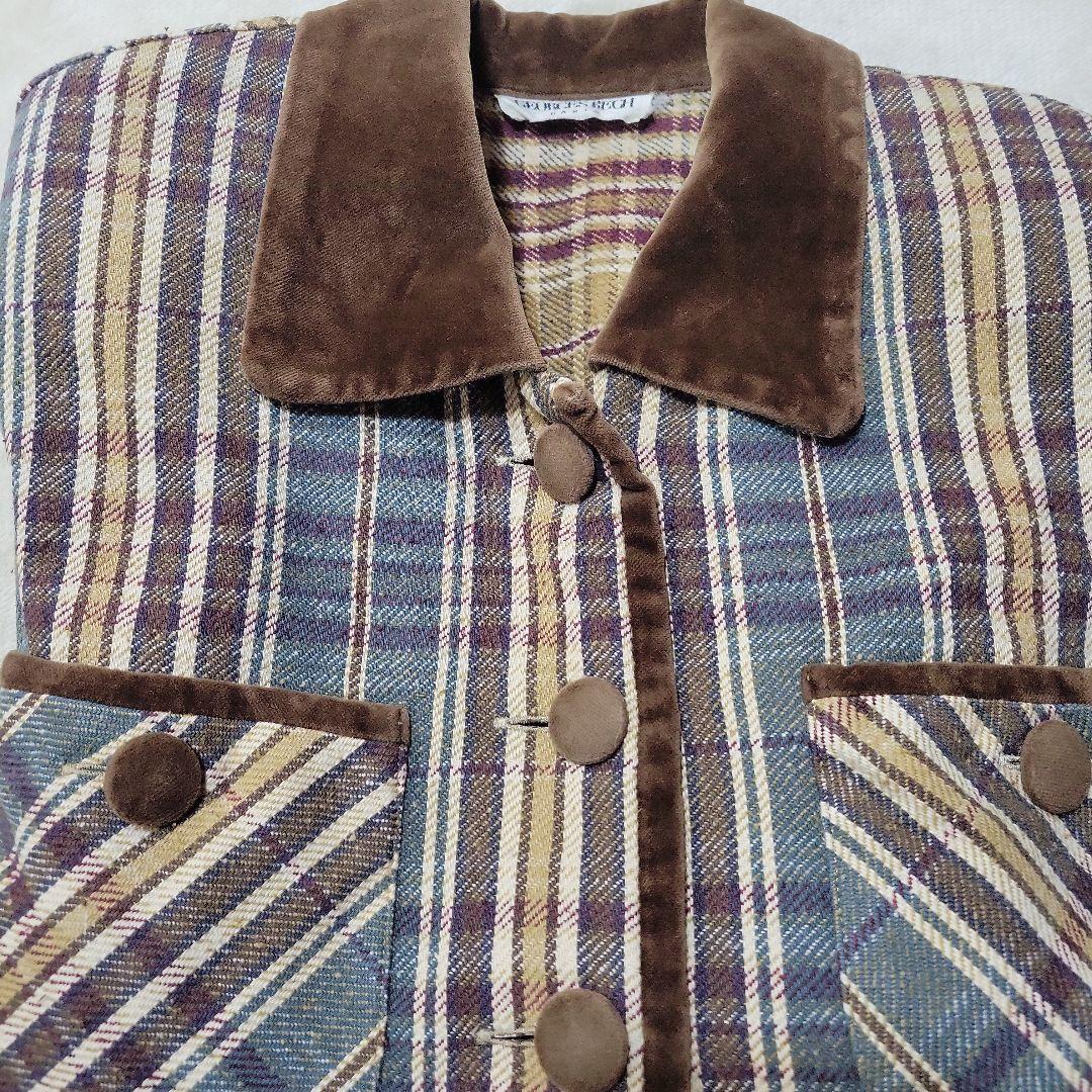 80s ES RECH レディース L相当 ネル×ベルベット