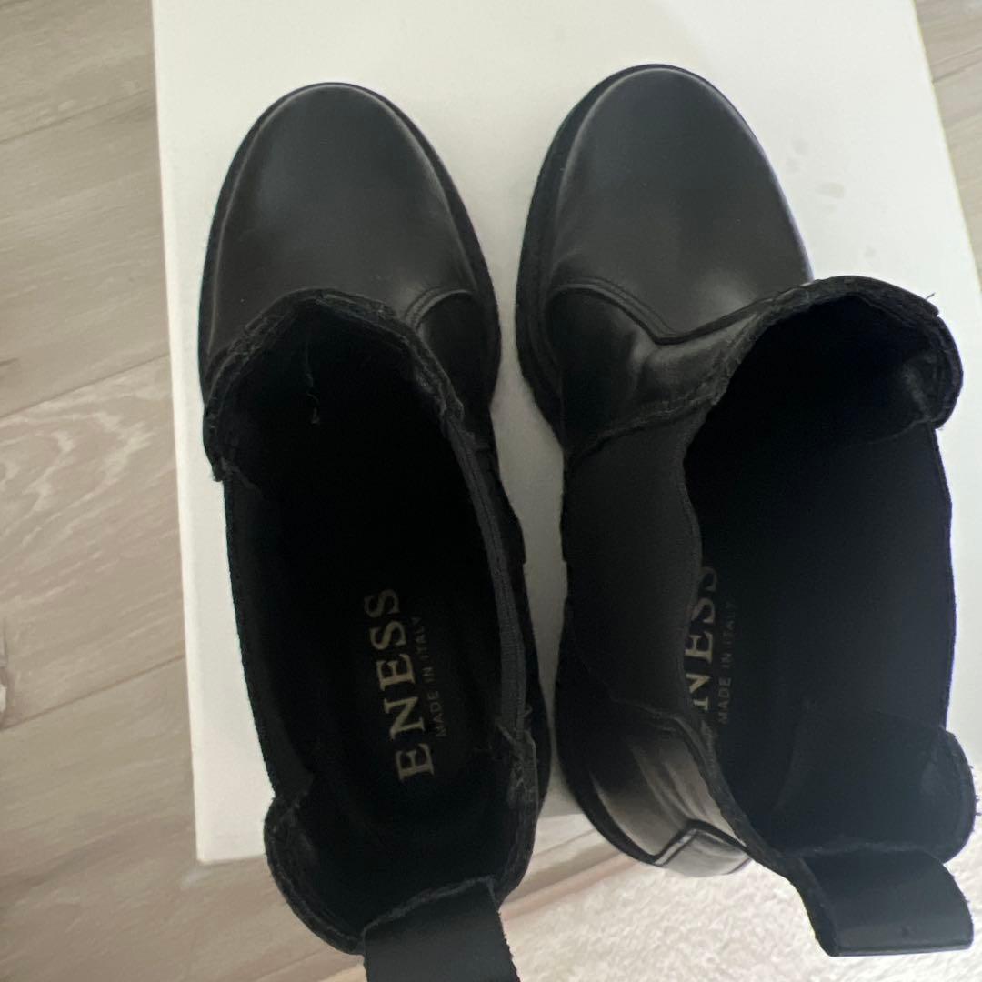 ENESSサイドゴアブーツ 37 イタリア製　ブラック