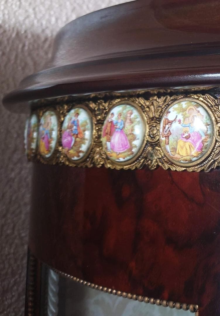 スペイン アンティーク飾り棚 マホガニーローズウッド キャビネット