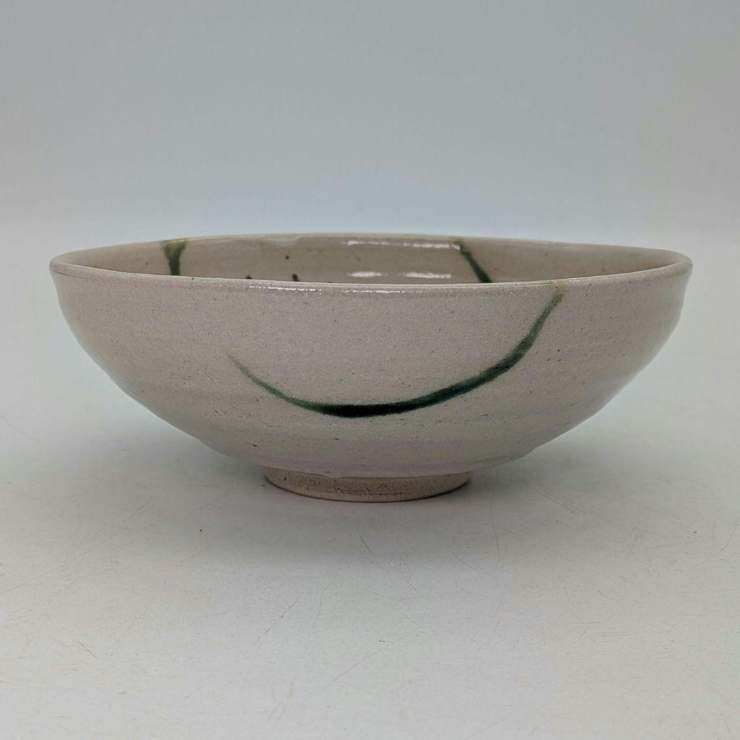 山月窯 川本了生 弥七田織部馬盥茶盌 共箱共布 美濃焼 抹茶碗 抹茶茶碗 茶道具