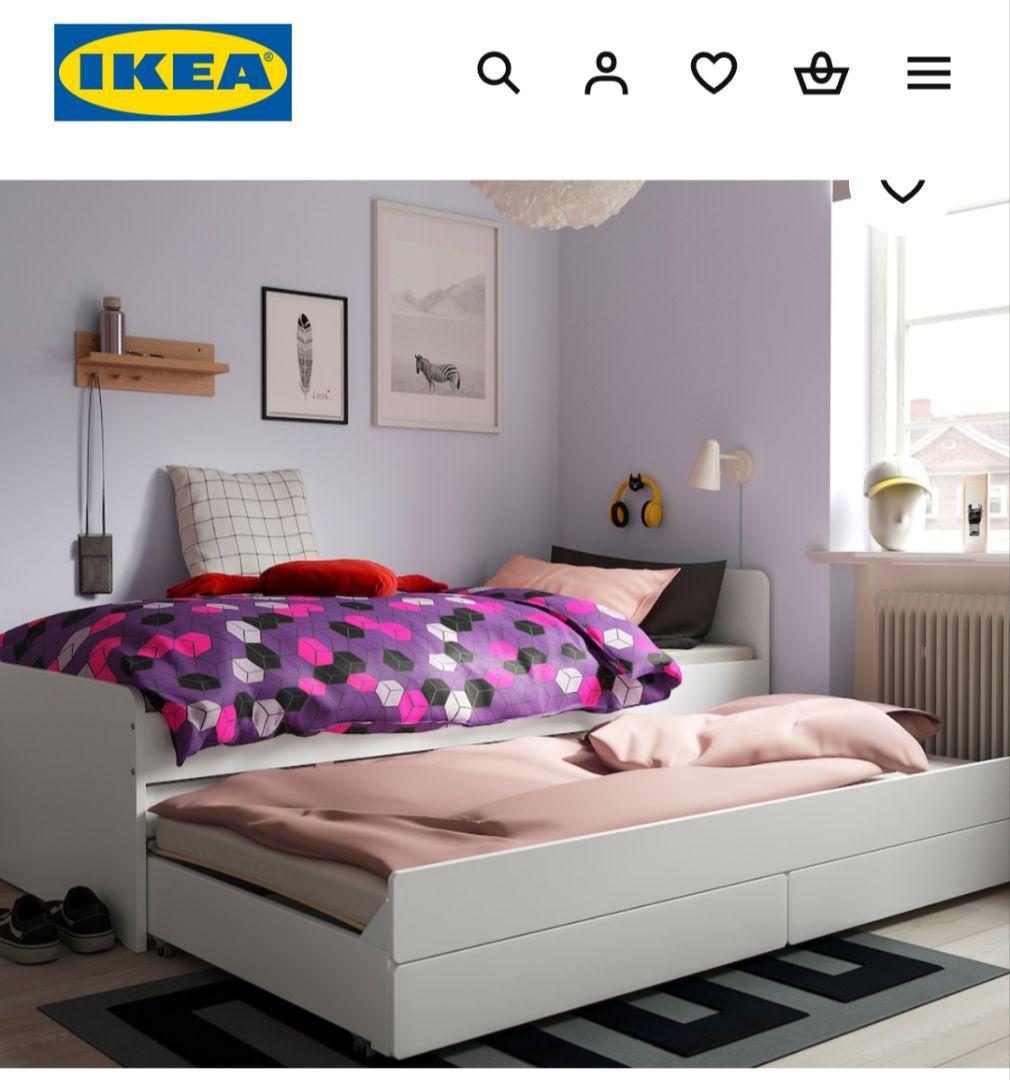 IKEA SLÄKT ベッドフレーム アンダーベッド＆収納付き スノコセット