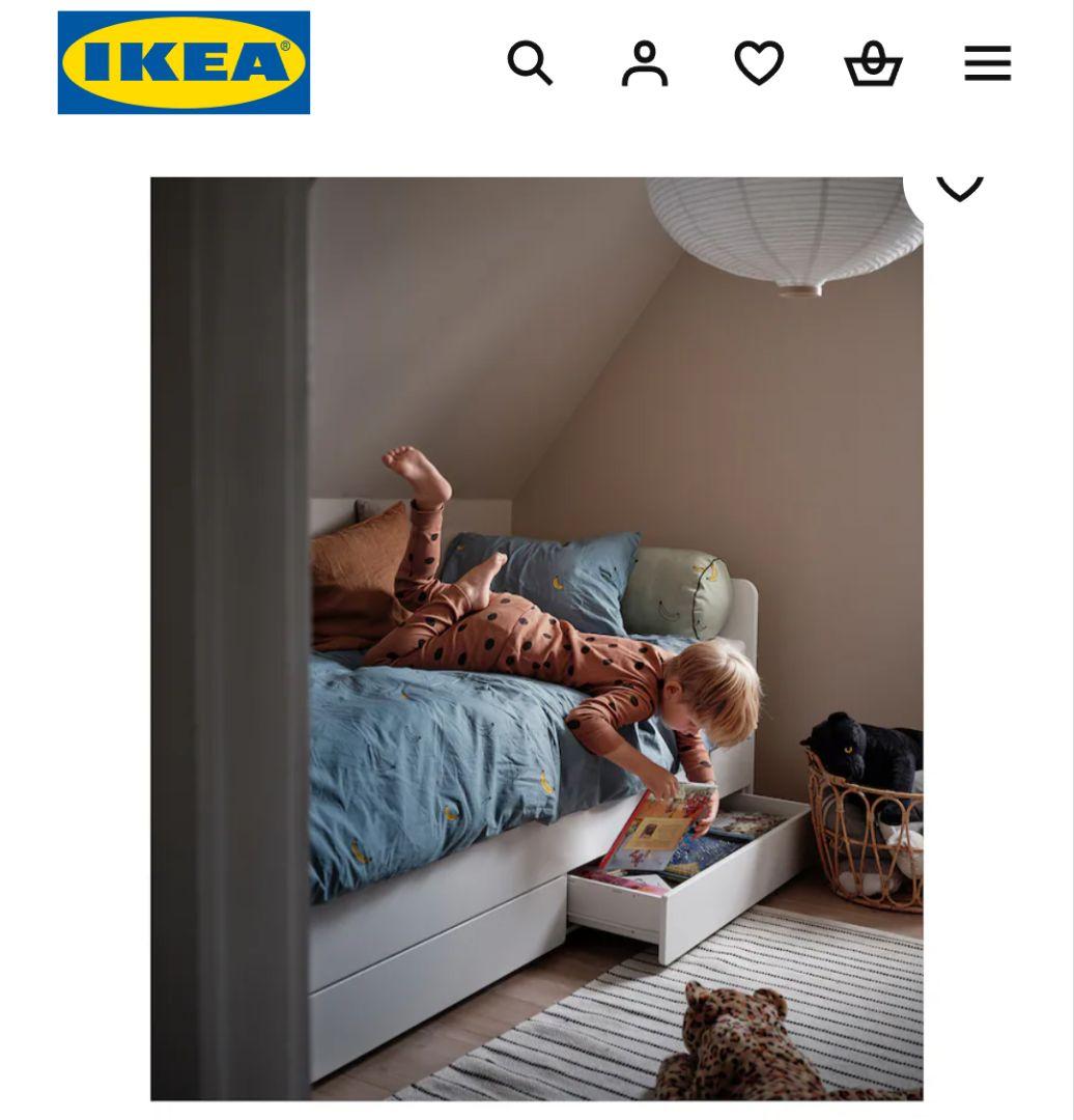 IKEA SLÄKT ベッドフレーム アンダーベッド＆収納付き スノコセット