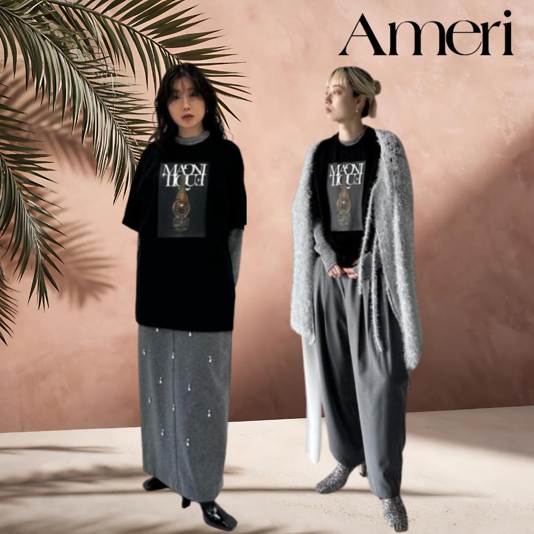 Tシャツ カットソー セット Ameri アメリ 美品 ラメ シルバー 黒