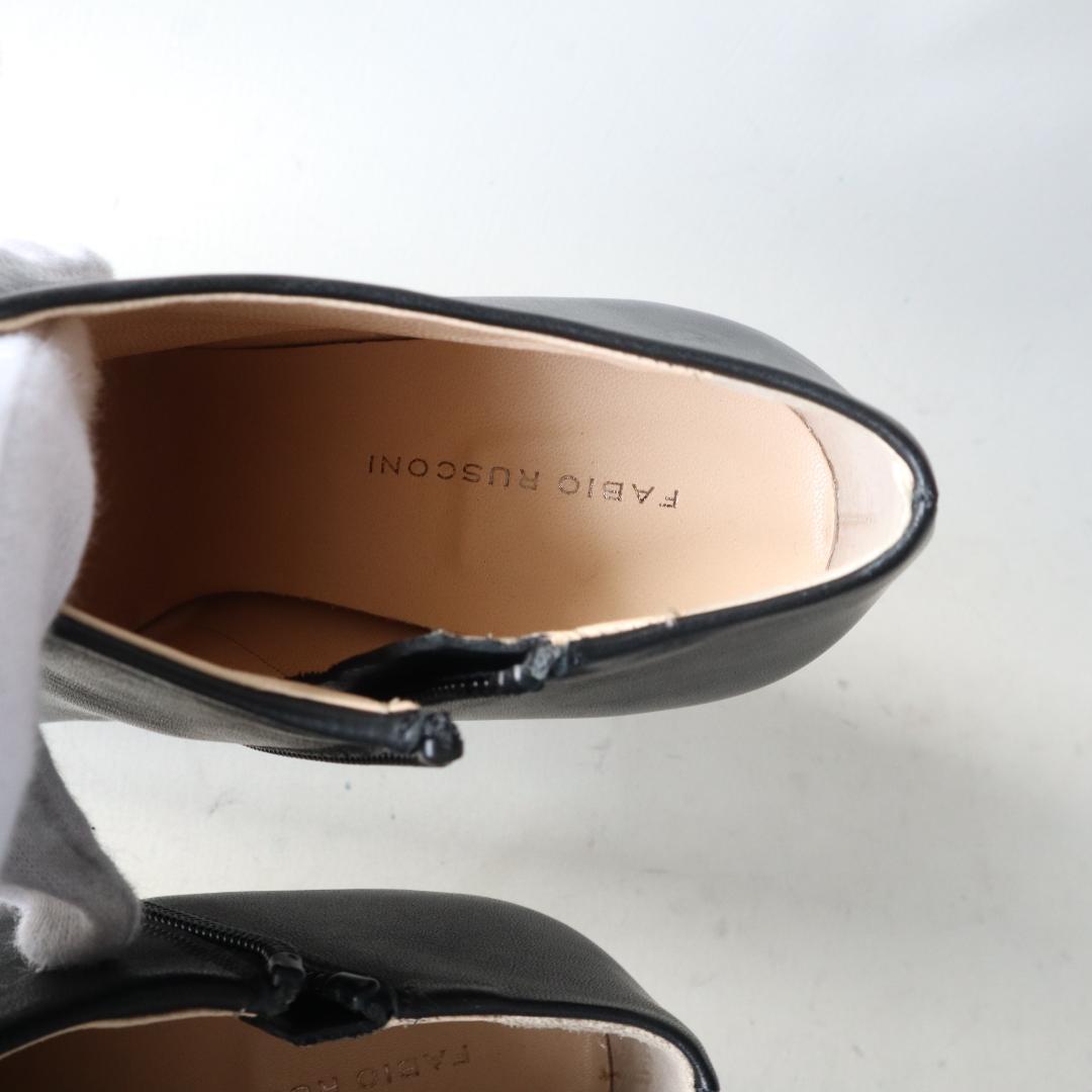 未使用ファビオルスコーニ　サイドジップブーティ黒37 24cm　8.5cmヒール