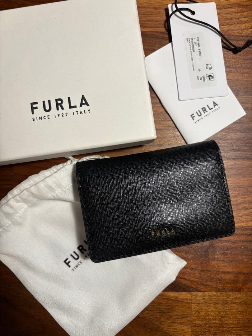 FURLA ブラック レザー 名刺入れ