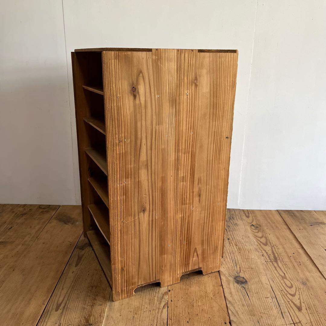 アンティーク 仕切り棚 チェスト 食器棚 書類棚 無垢材 無塗装 z849