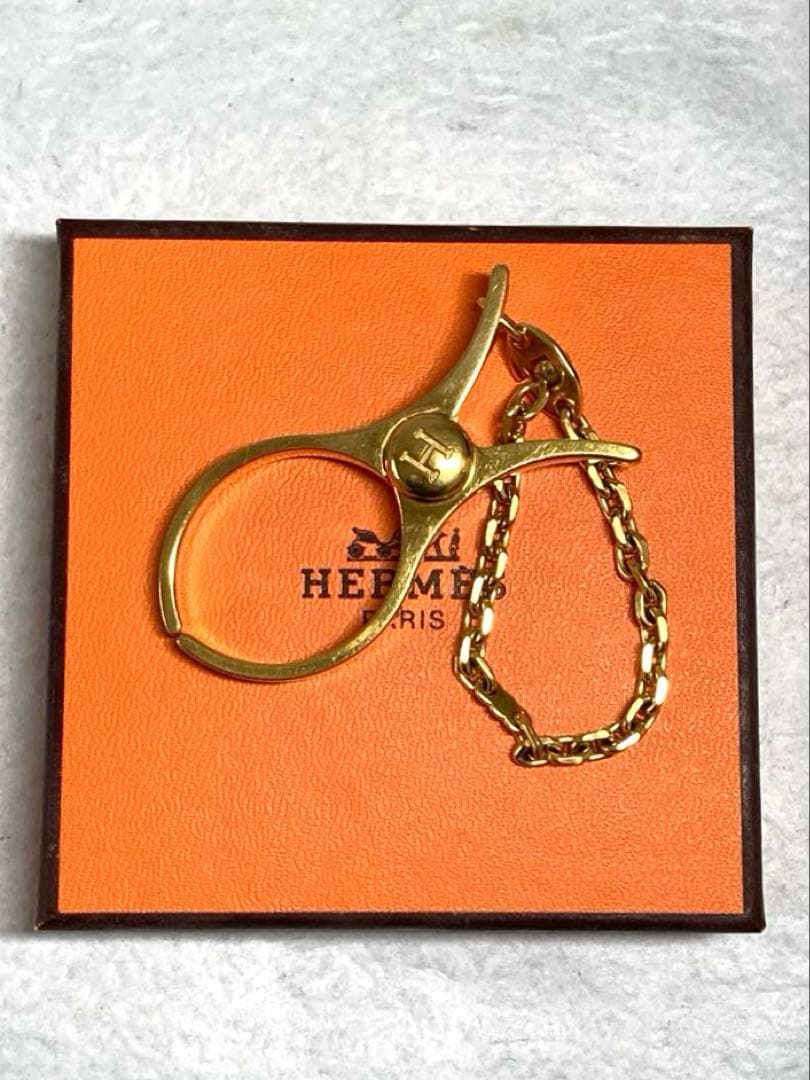 美品 HERMES エルメス フィルー グローブホルダー チャーム ゴールド