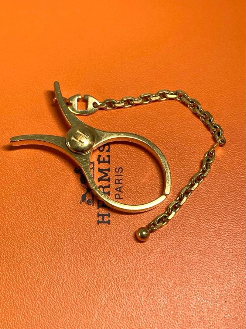 美品 HERMES エルメス フィルー グローブホルダー チャーム ゴールド