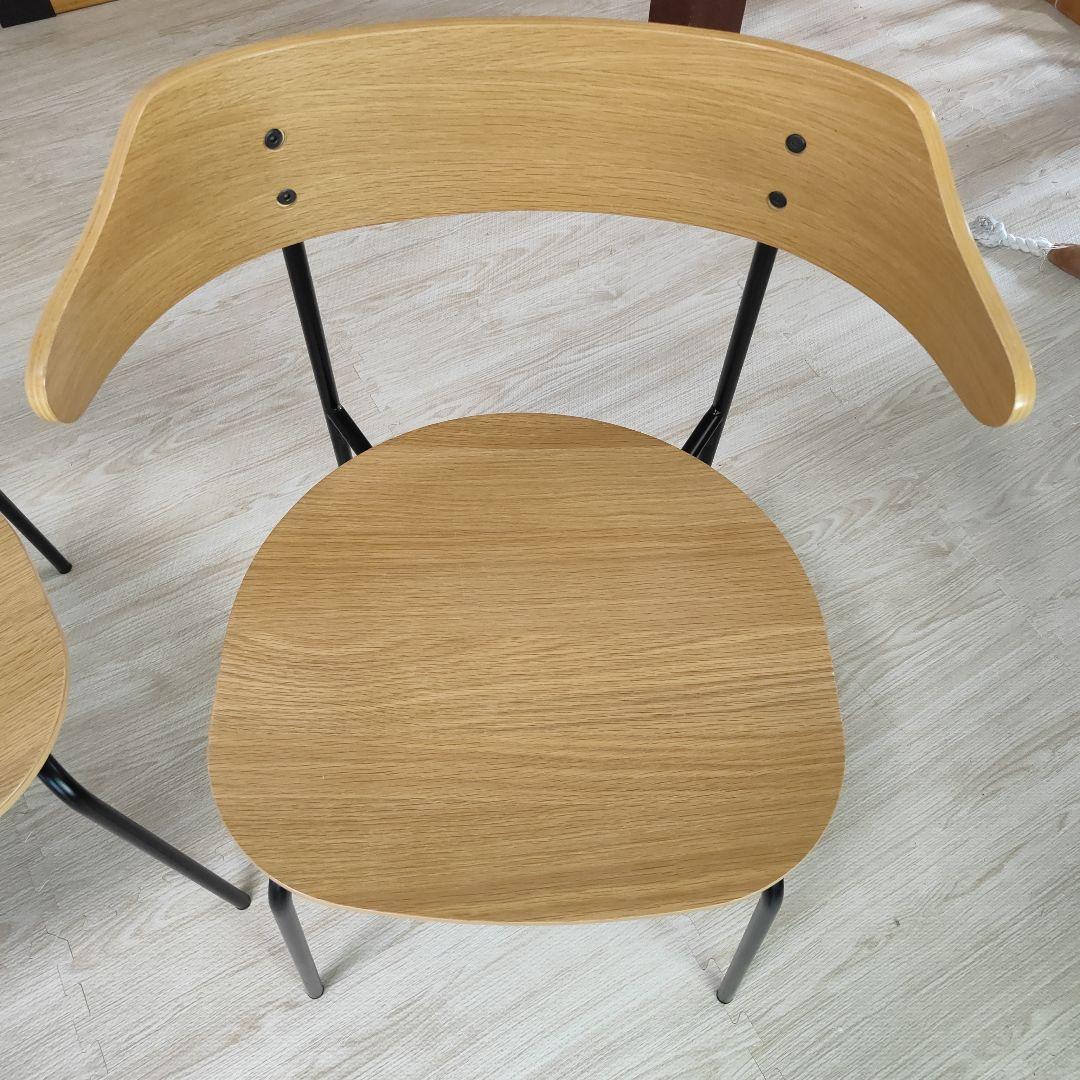 関家具 KAPELL カペルⅡ　板座 2脚セット　アイアン　ダイニングチェア