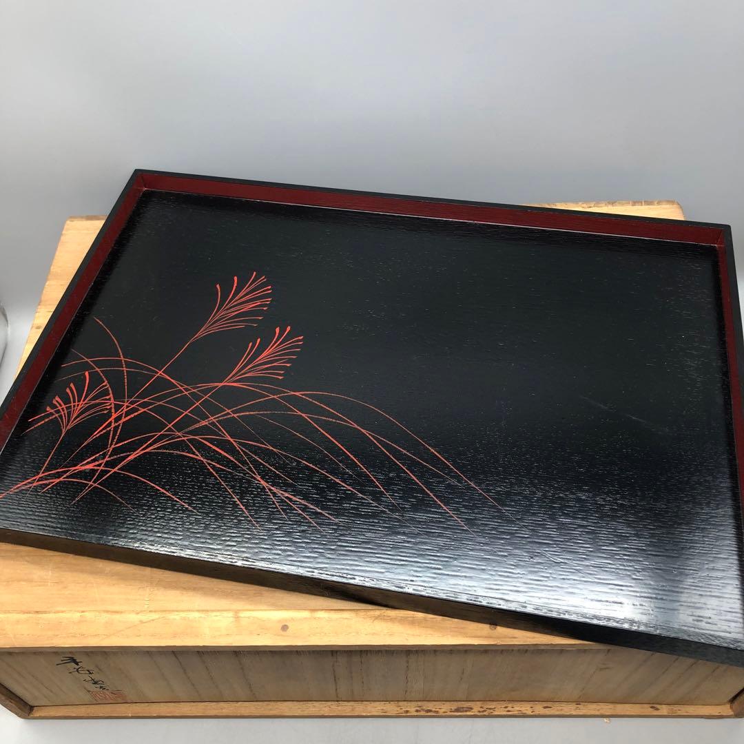 新品未使用木箱入り山田平安堂漆器膳絵違い5種セット宮内庁御用達伝統工芸品