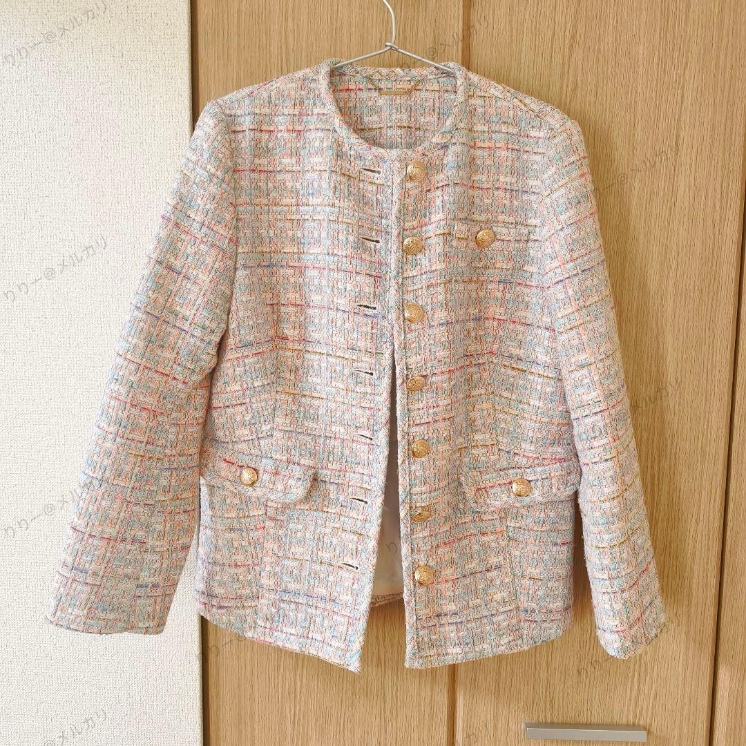 サイズ36　CELFORD　ファンシーツイードロングジャケット　セルフォード