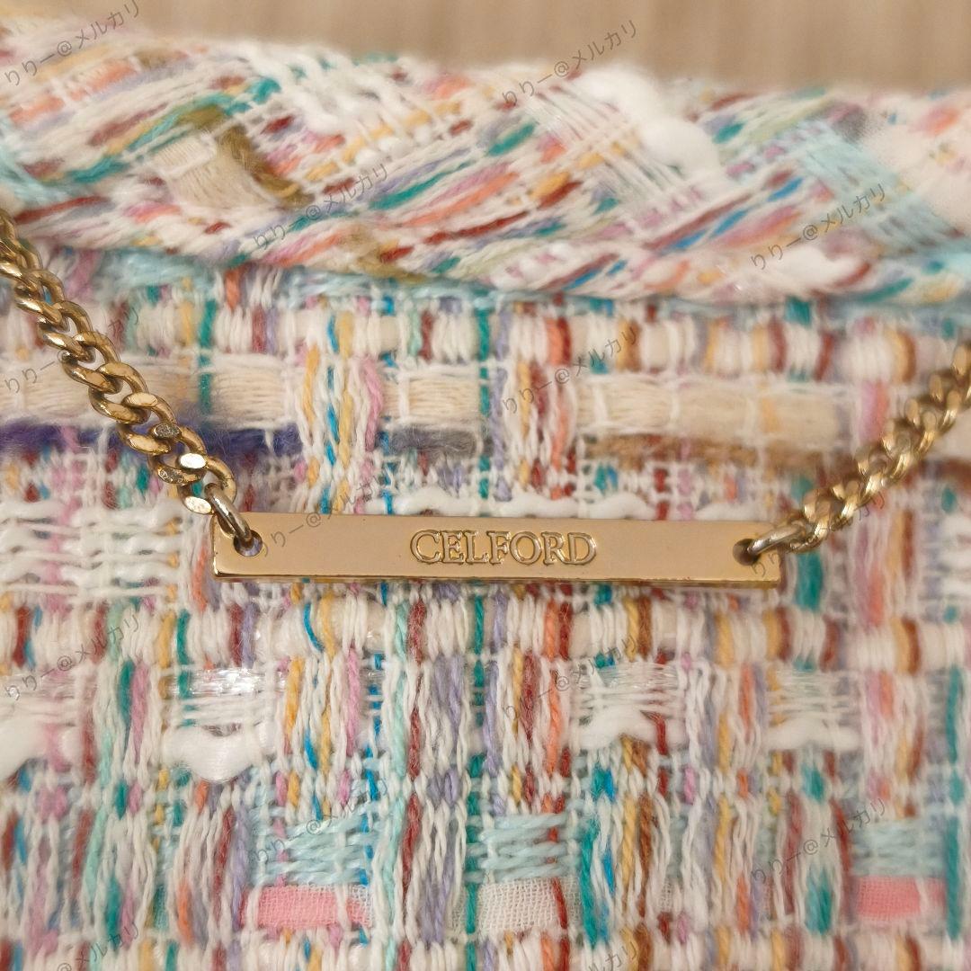 サイズ36　CELFORD　ファンシーツイードロングジャケット　セルフォード