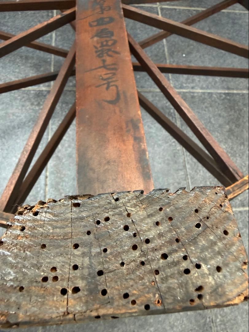 古い手紡ぎ車 糸車　機織　古道具