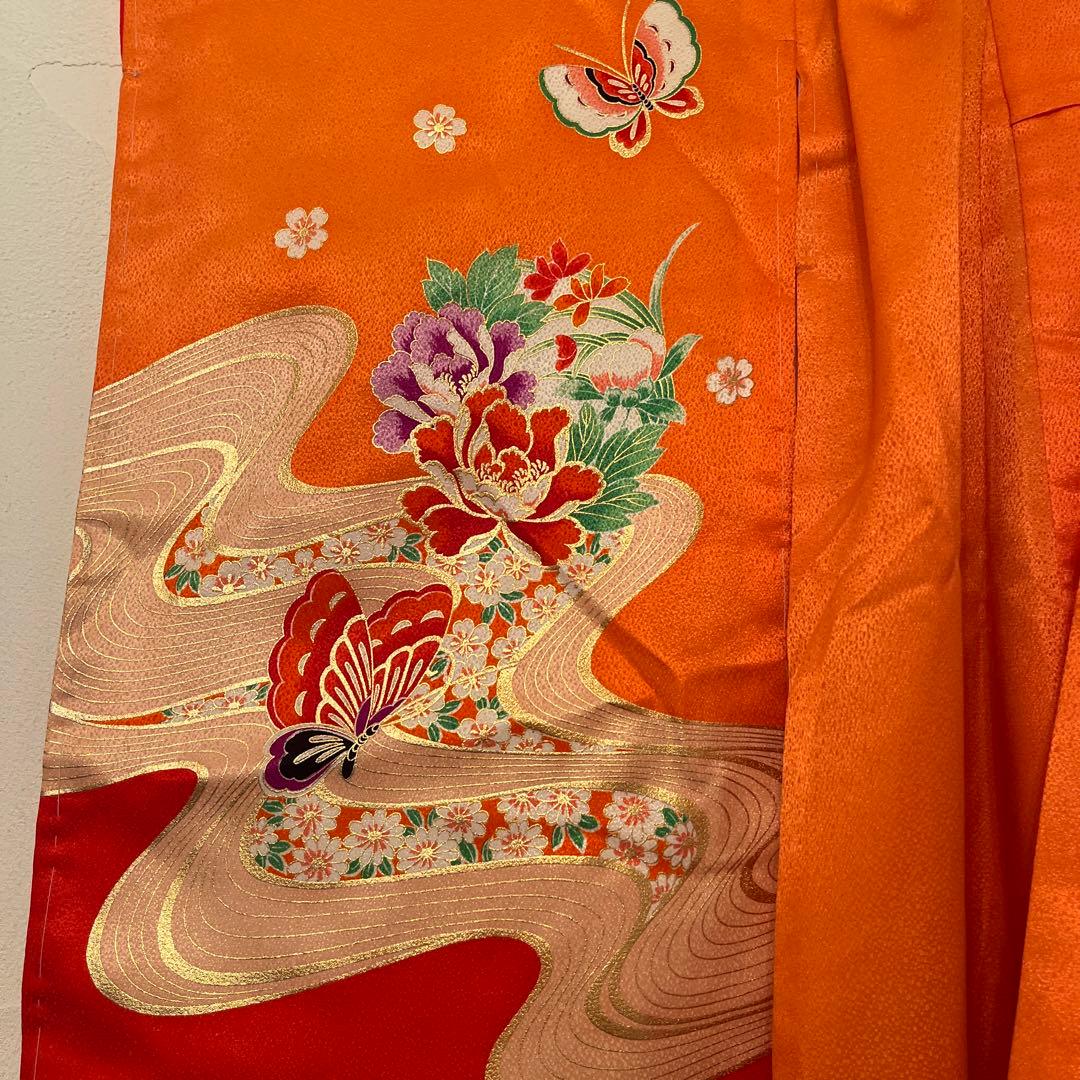 豪華　お宮参り 着物  長襦袢セット　女の子 日本製　花柄　蝶