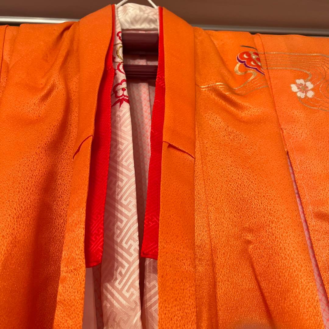 豪華　お宮参り 着物  長襦袢セット　女の子 日本製　花柄　蝶