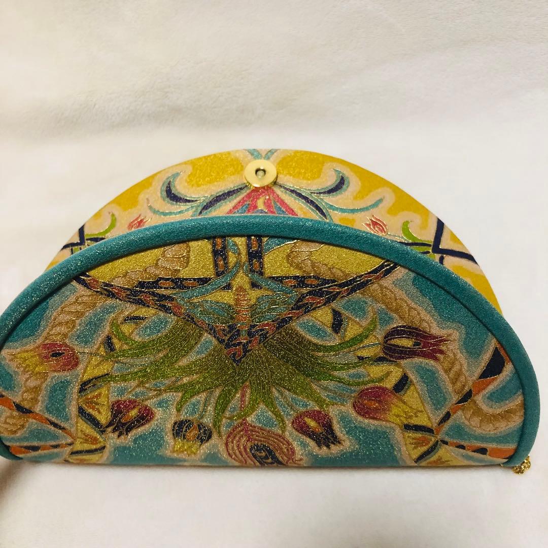 希少　岡重謹製 OKAJIMA 京友禅 金彩 唐花 葡萄唐草 正絹　シルク