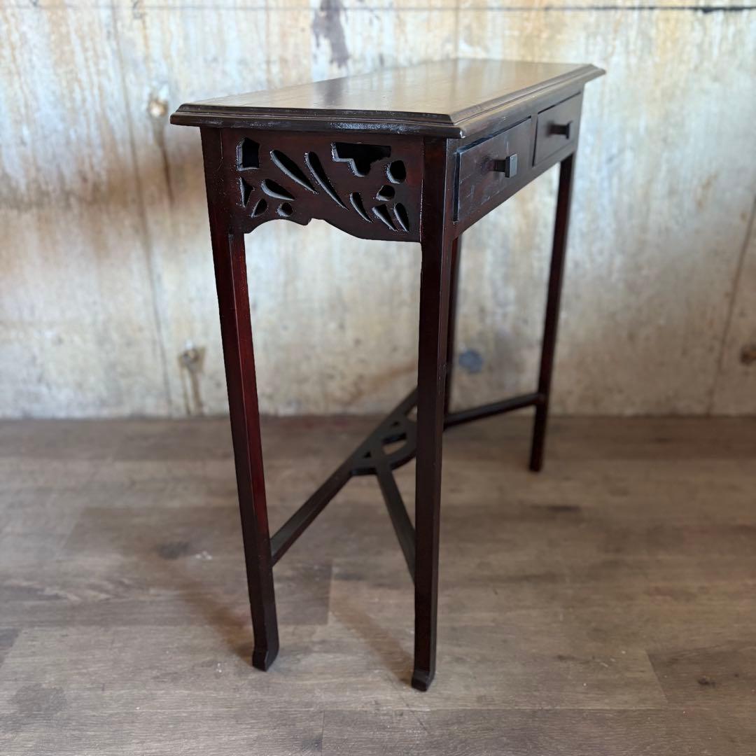 クラシック　コンソールテーブル　無垢材