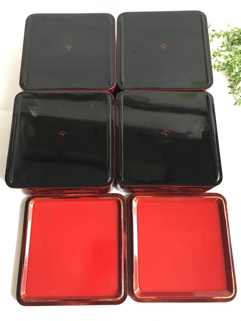 当時物 漆塗り 沈金 金蒔絵 天然木 4段重箱