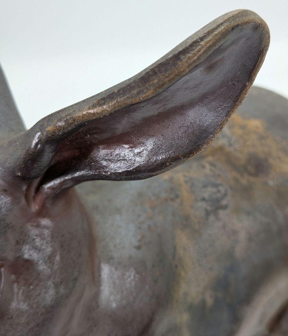 廬山窯 武用君彦 備前干支置物「丁卯」 備前焼 共箱共布栞 兎 うさぎ 卯年