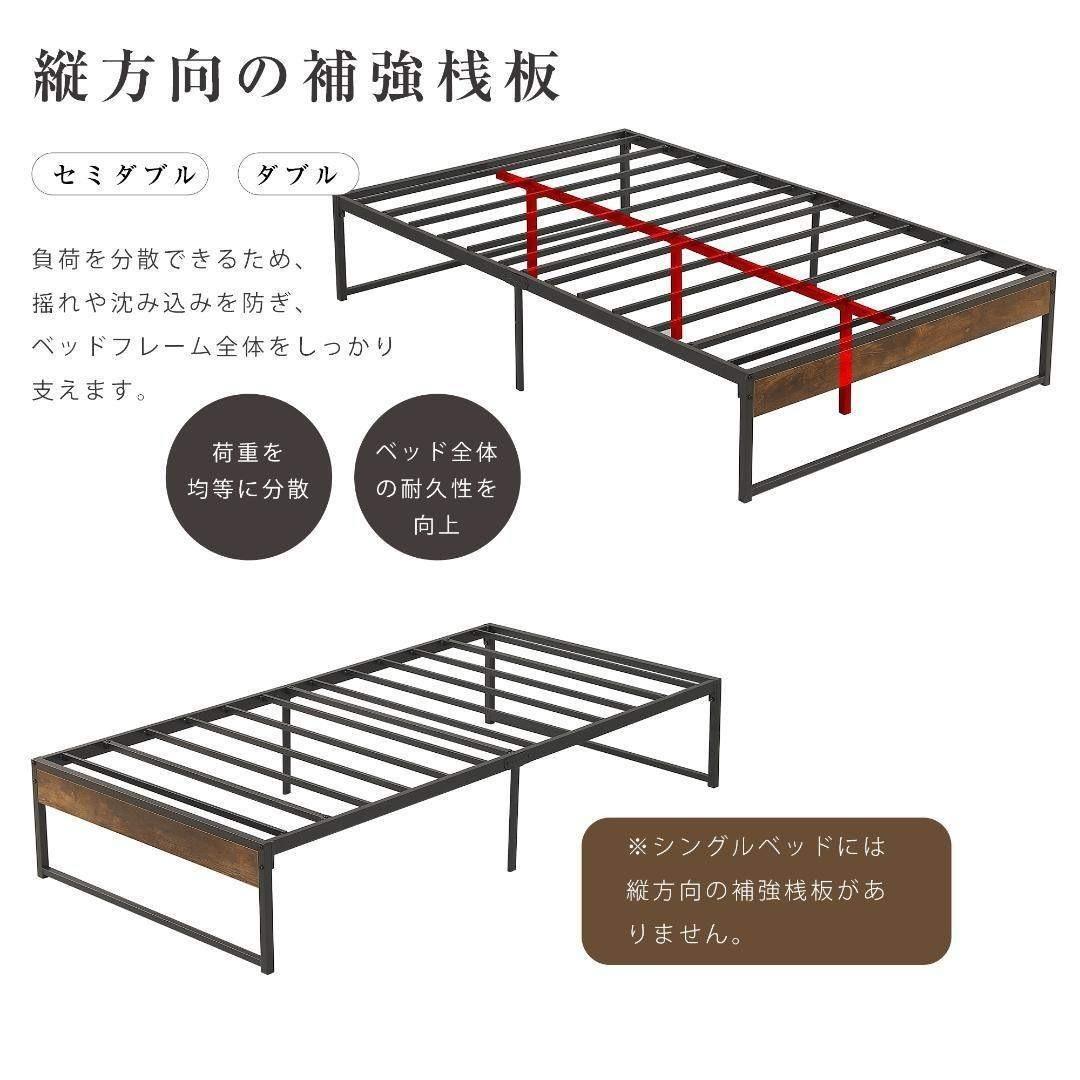 ベッドフレーム ダブル パイプベッド ベッド シンプル 頑丈 通気性 下収納