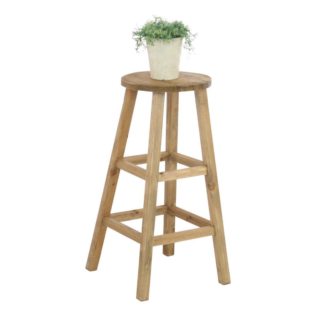 【2点セット】木製フラワースタンド ラウンド型ハイタイプ ブラウン