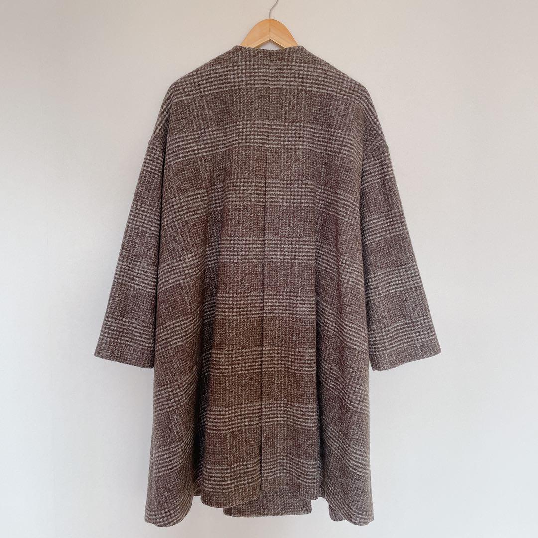 Spick&Span Wスライバーノーカラーポンチョコート 38