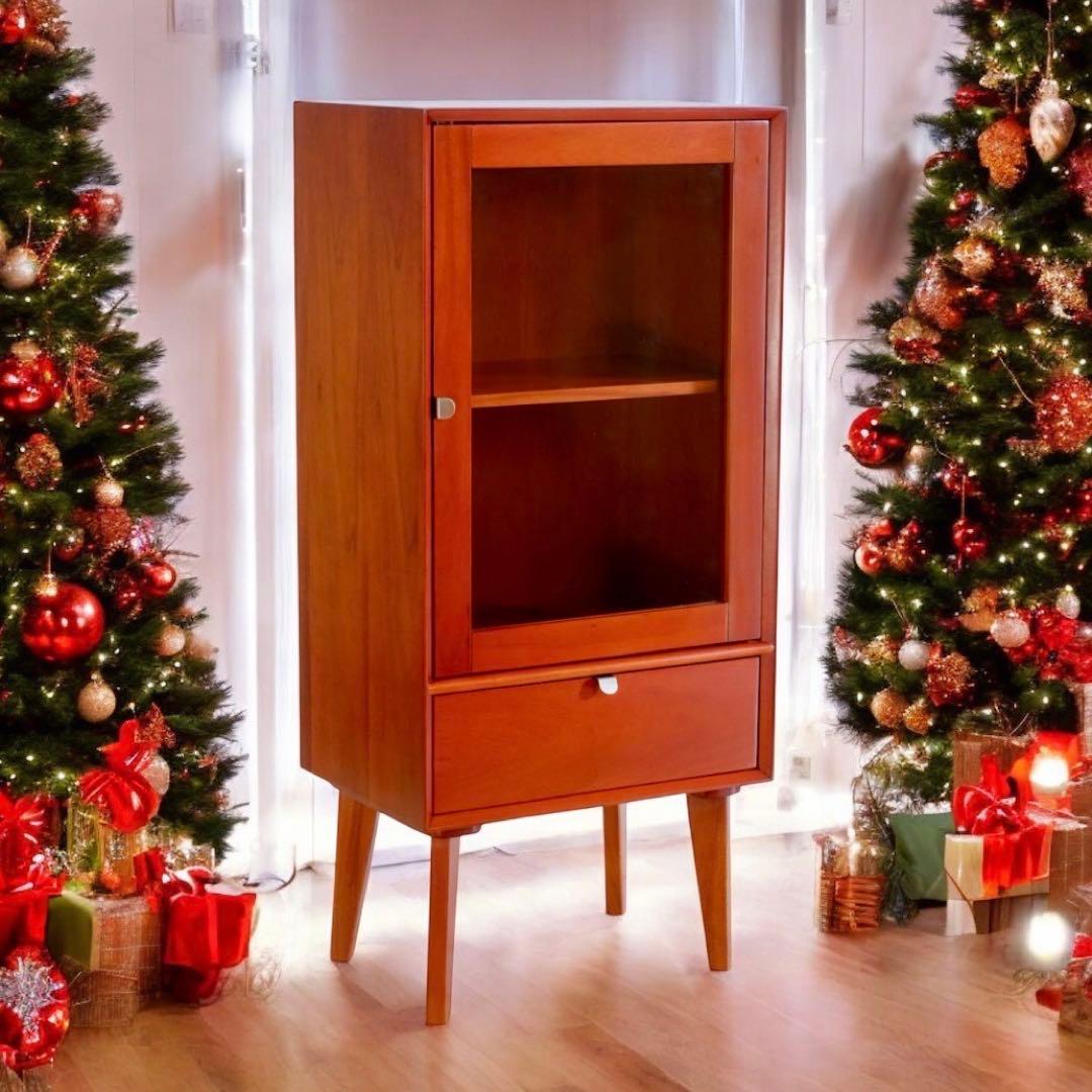 A 新品 北欧 キャビネット 飾り棚 リビング収納 ガラス 本棚 サイドボード