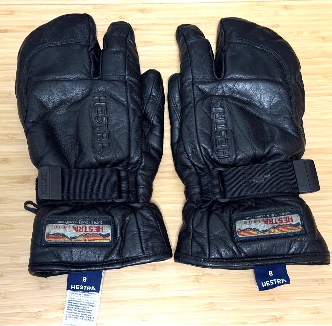 p*.様 HESTRA 3-FINGER GTX FULL LEATHER 黒