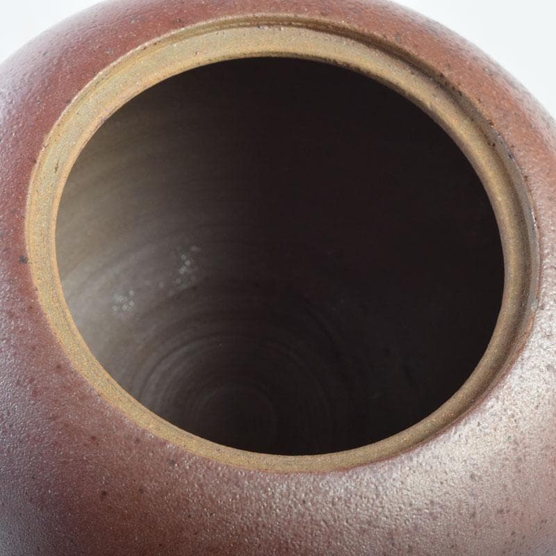 丹波焼　大上昇作　赤土部釉　香炉　共布共箱　C　8733