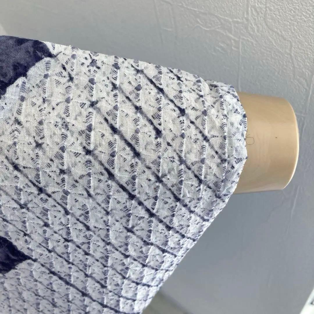 有松絞り・蜘蛛絞り　手縫い　淡いグレー　しつけ付　絞り浴衣　No.k100