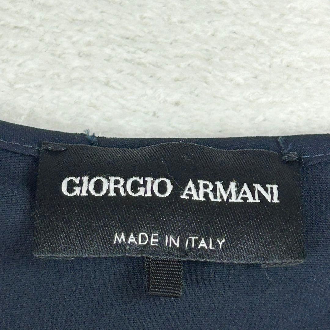 K939 美品 M ジョルジオアルマーニ プリーツ ひざ丈ワンピース レディース